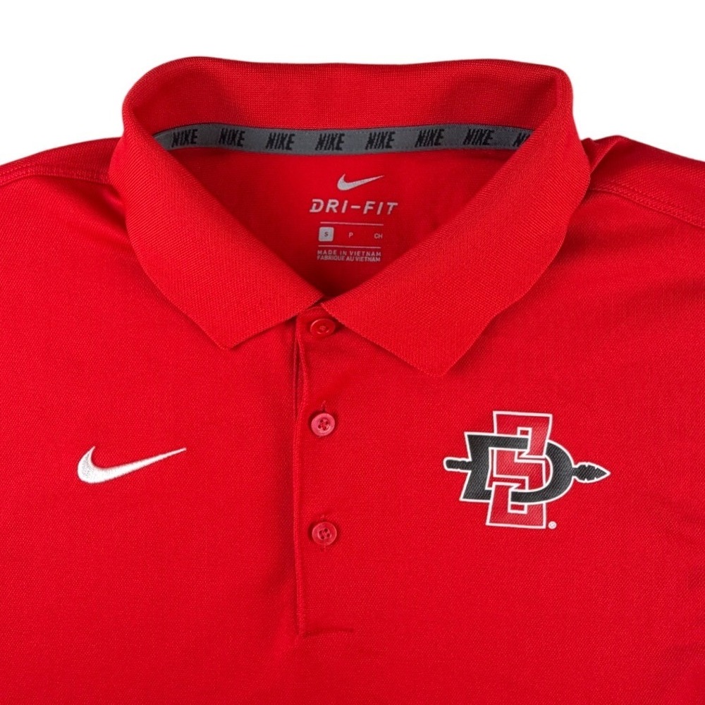 Nike San Diego State Aztecs SDSU Dri-FIT Polo Shirt Mens Small Red